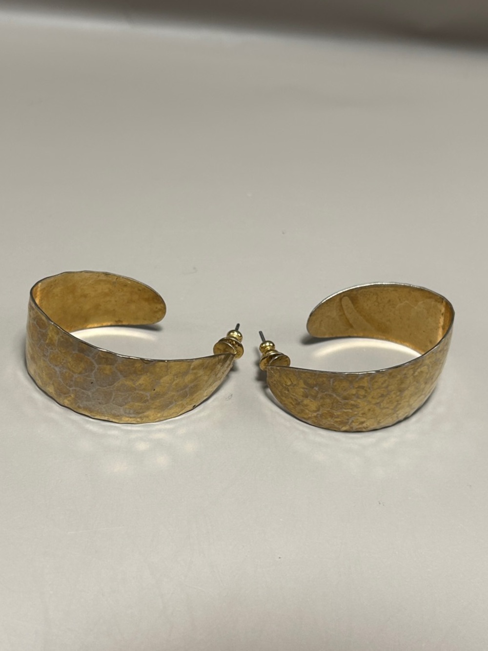 Costume Gold-Tone Textured Cuff Earrings Vintage